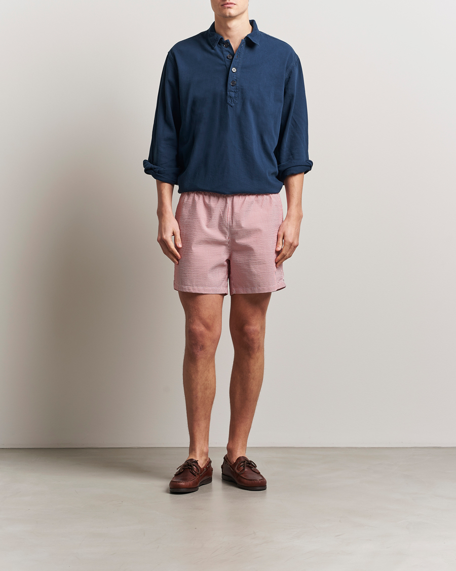 Men | Swimwear | GANT | Seersucker Swimshorts Ruby Red