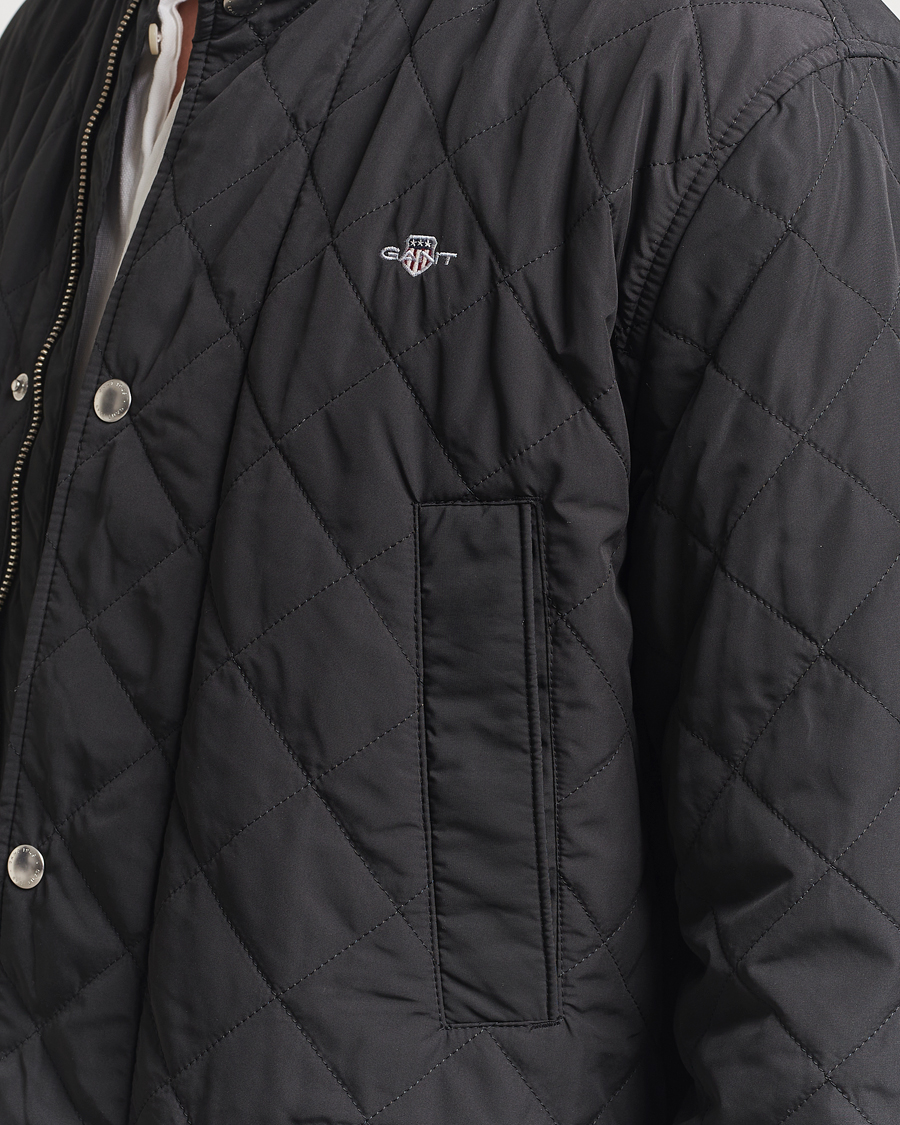 Men | Coats & Jackets | GANT | Quilted Windcheater Mid-Length Jacket Black