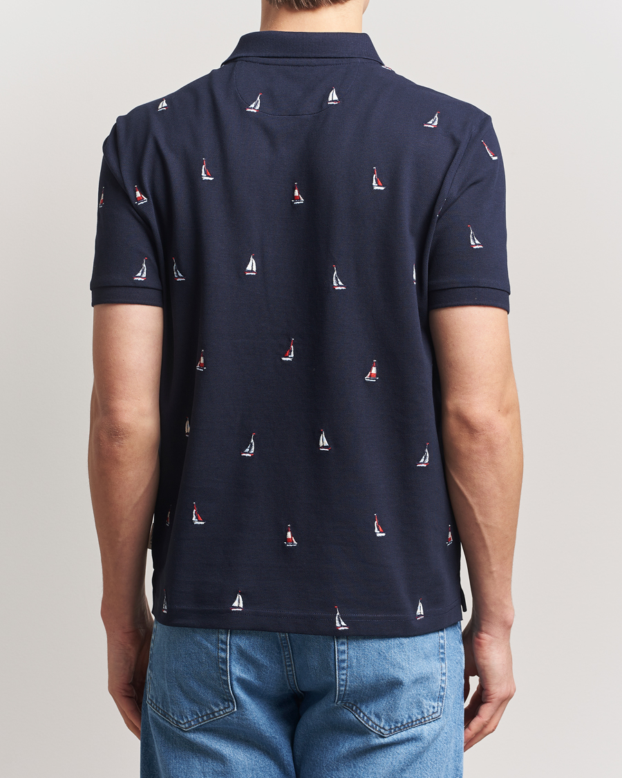 Men | Polo Shirts | GANT | Embroidered Sailing Polo Evening Blue