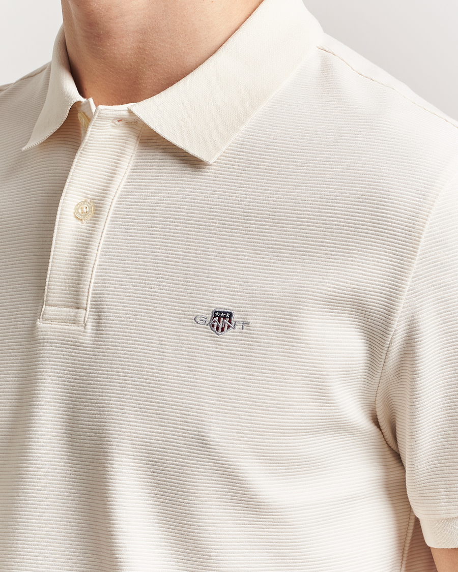 Men | Polo Shirts | GANT | Textured Polo Cream