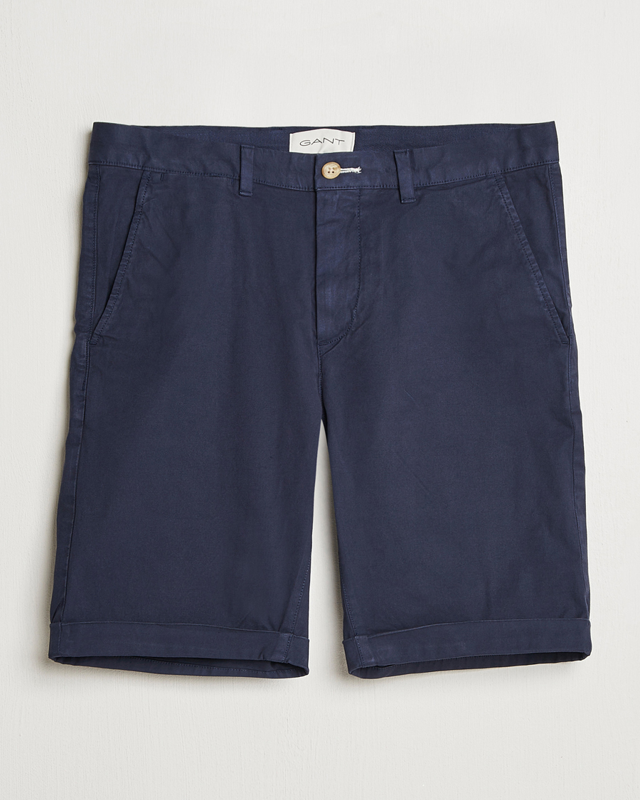 Men | Shorts | GANT | Regular Sunfaded Shorts Evening Blue