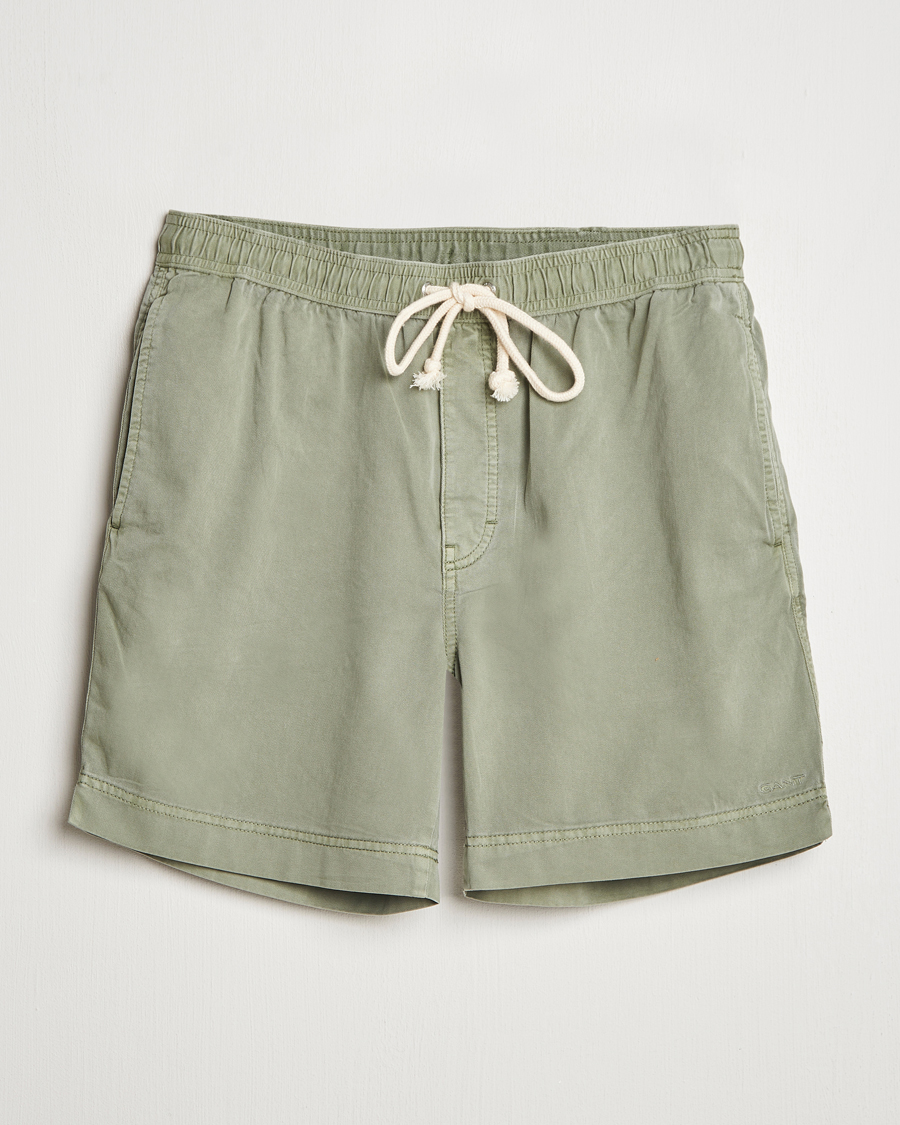Men | Shorts | GANT | Regular Sunfaded Drawstring Shorts Kalamata Green