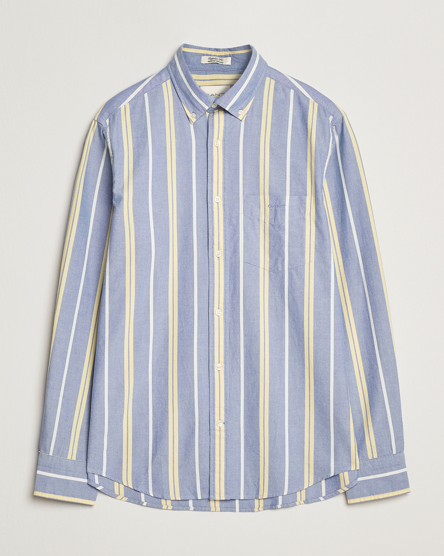 Men | Shirts | GANT | Regular Fit Archive Oxford Striped Shirt Rich Blue