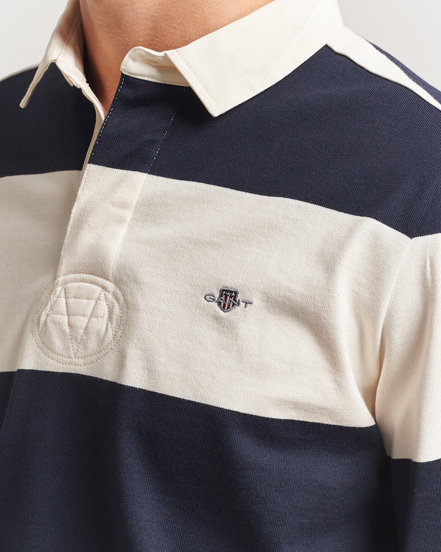 Men | Sweaters & Knitwear | GANT | Barstriped Rugger Evening Blue