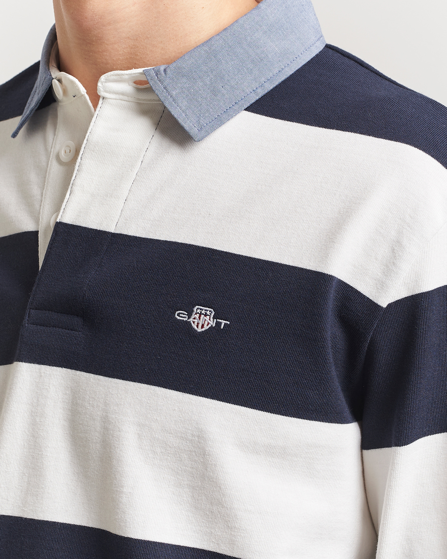 Men | Sweaters & Knitwear | Gant | Chambray Barstriped Rugger Eggshell