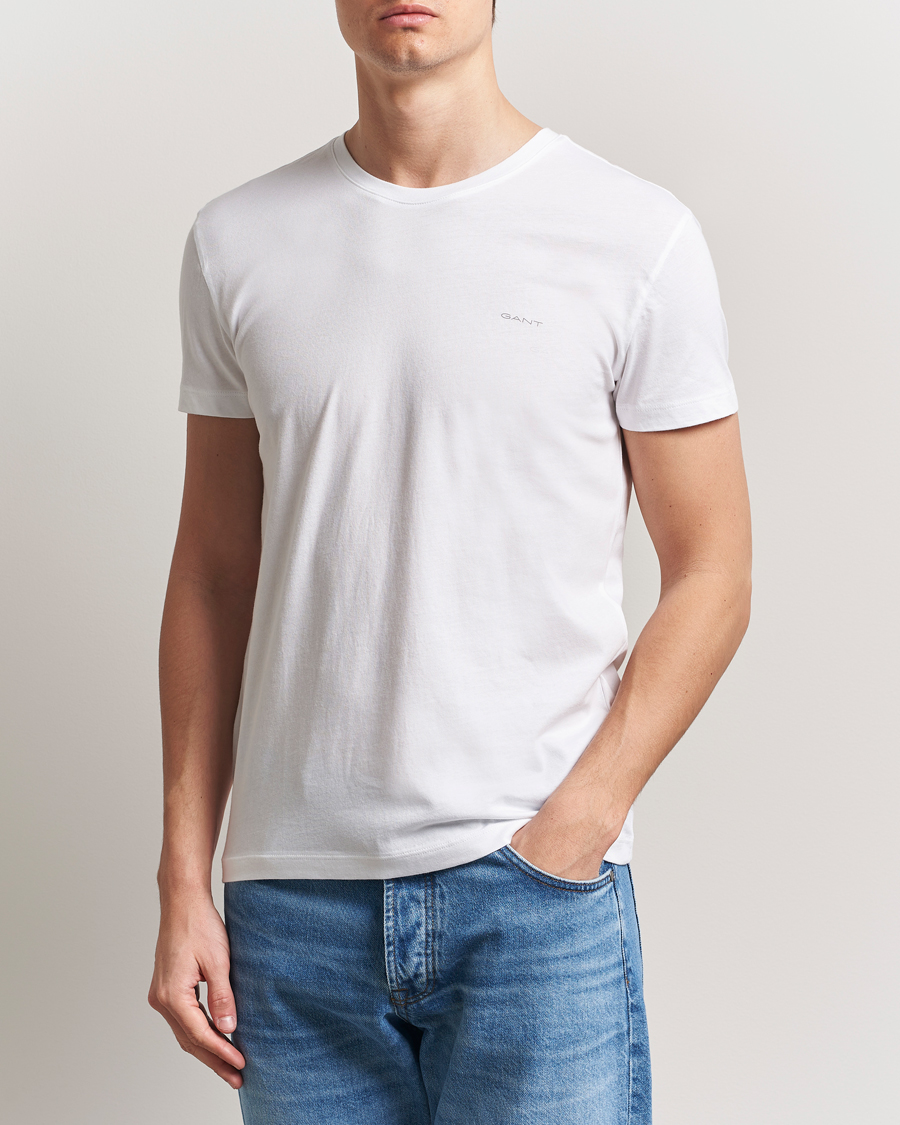 Men | T-Shirts | Gant | 2-Pack Crew Neck T-Shirt White