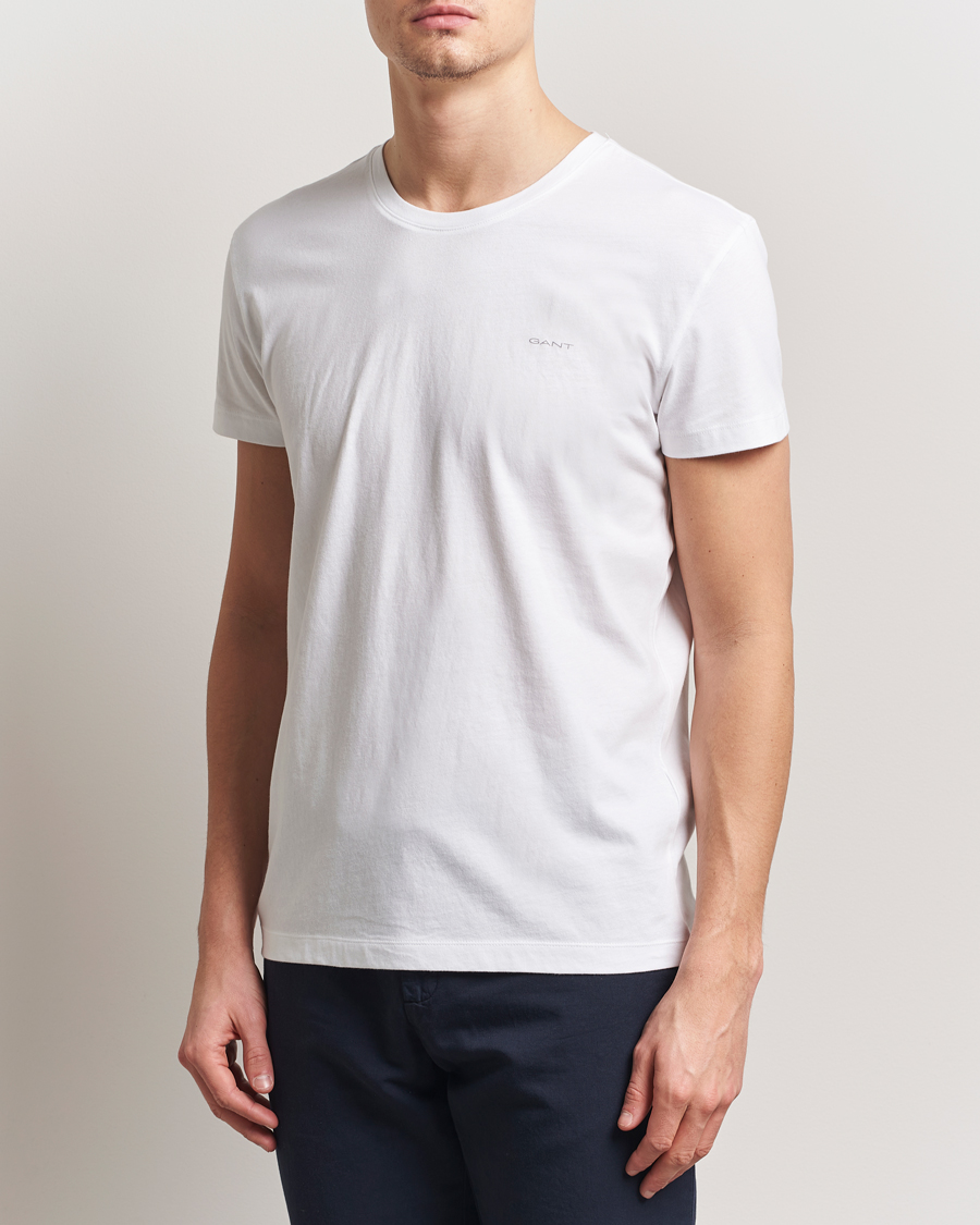 Men | T-Shirts | Gant | 2-Pack Crew Neck T-Shirt Black/White