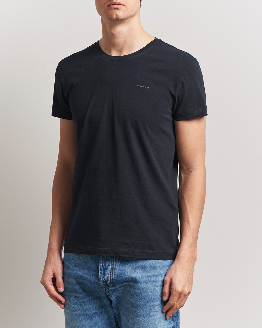Men | T-Shirts | Gant | 2-Pack Crew Neck T-Shirt Black