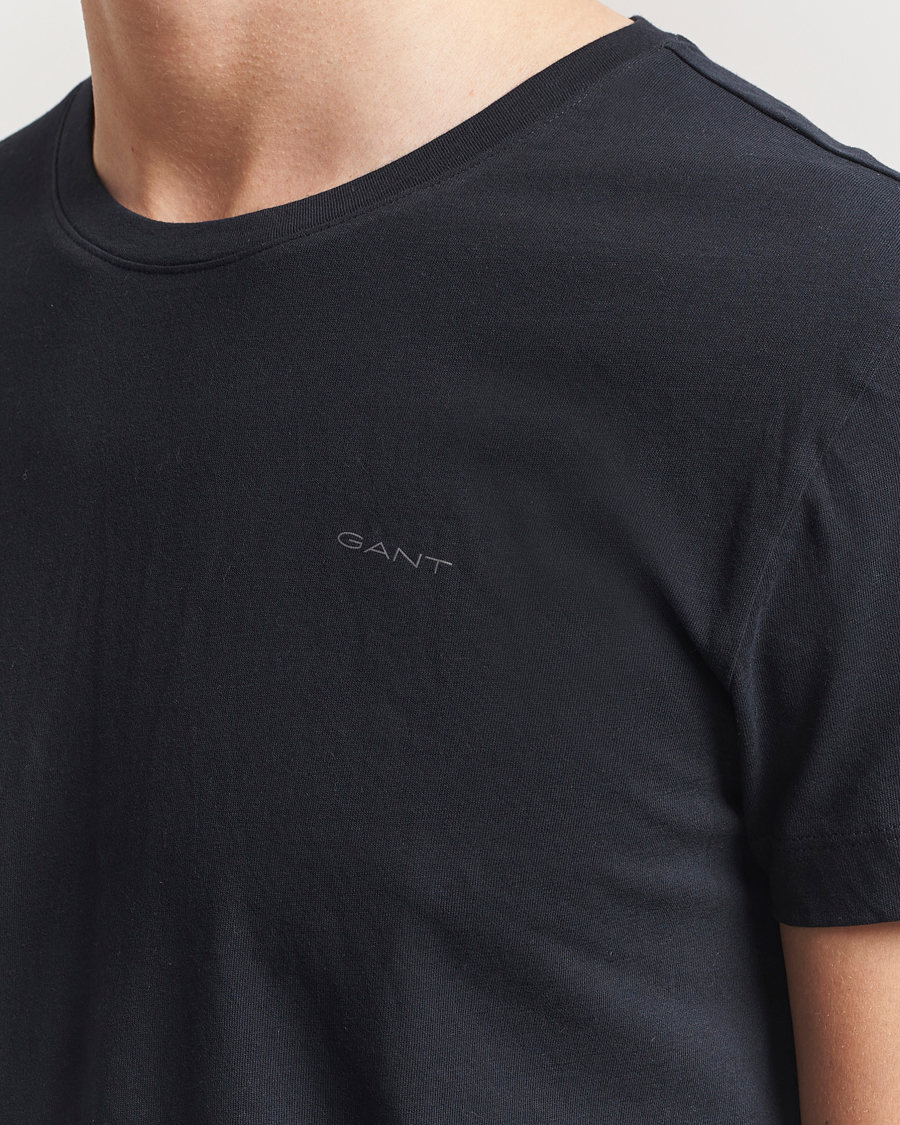 Men | T-Shirts | Gant | 2-Pack Crew Neck T-Shirt Black