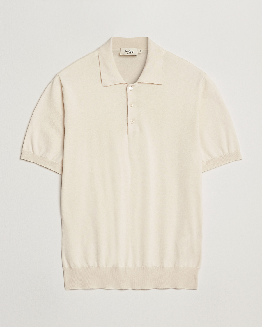 Men | Polo Shirts | Altea | Short Sleeve Cotton Polo Off White