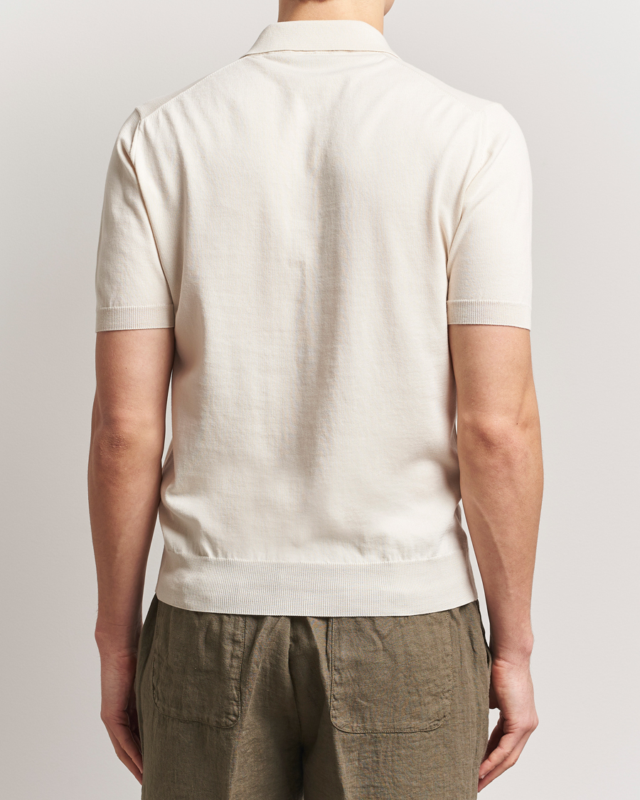 Men | Polo Shirts | Altea | Short Sleeve Cotton Polo Off White