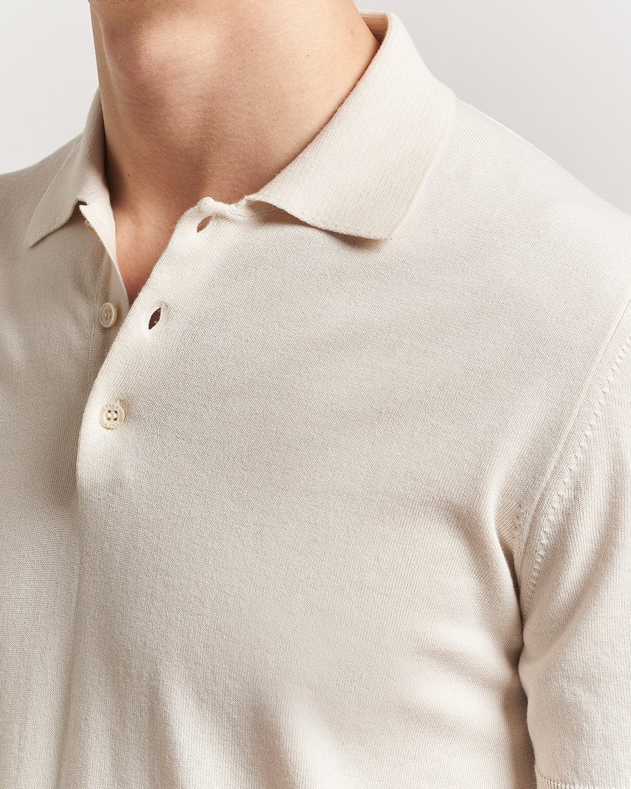 Men | Polo Shirts | Altea | Short Sleeve Cotton Polo Off White