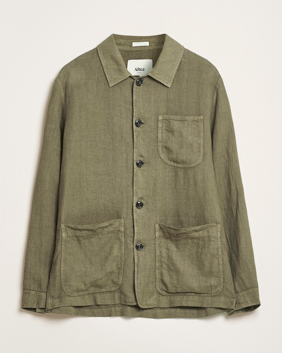 Altea Linen Chore Jacket Military at CareOfCarl.com