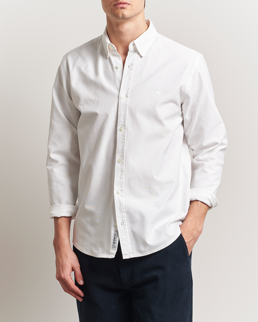 Carhartt WIP Bolton Cotton Oxford Shirt White at CareOfCarl.com