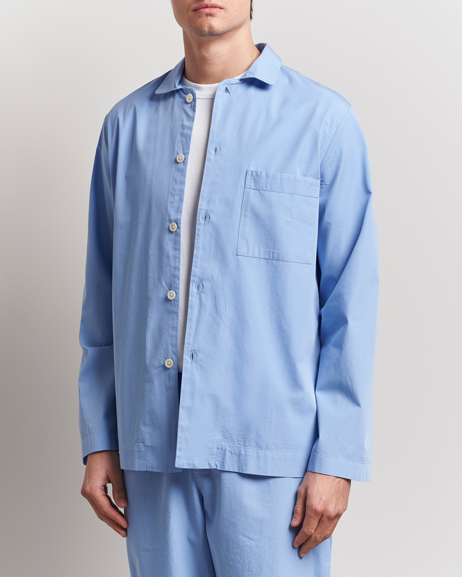 Men | Pyjamas & Robes | Tekla | Poplin Pyjama Shirt Cornflower Blue