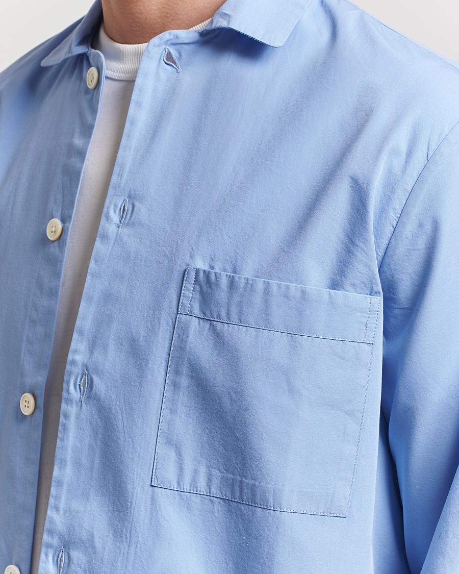 Men | Pyjamas & Robes | Tekla | Poplin Pyjama Shirt Cornflower Blue