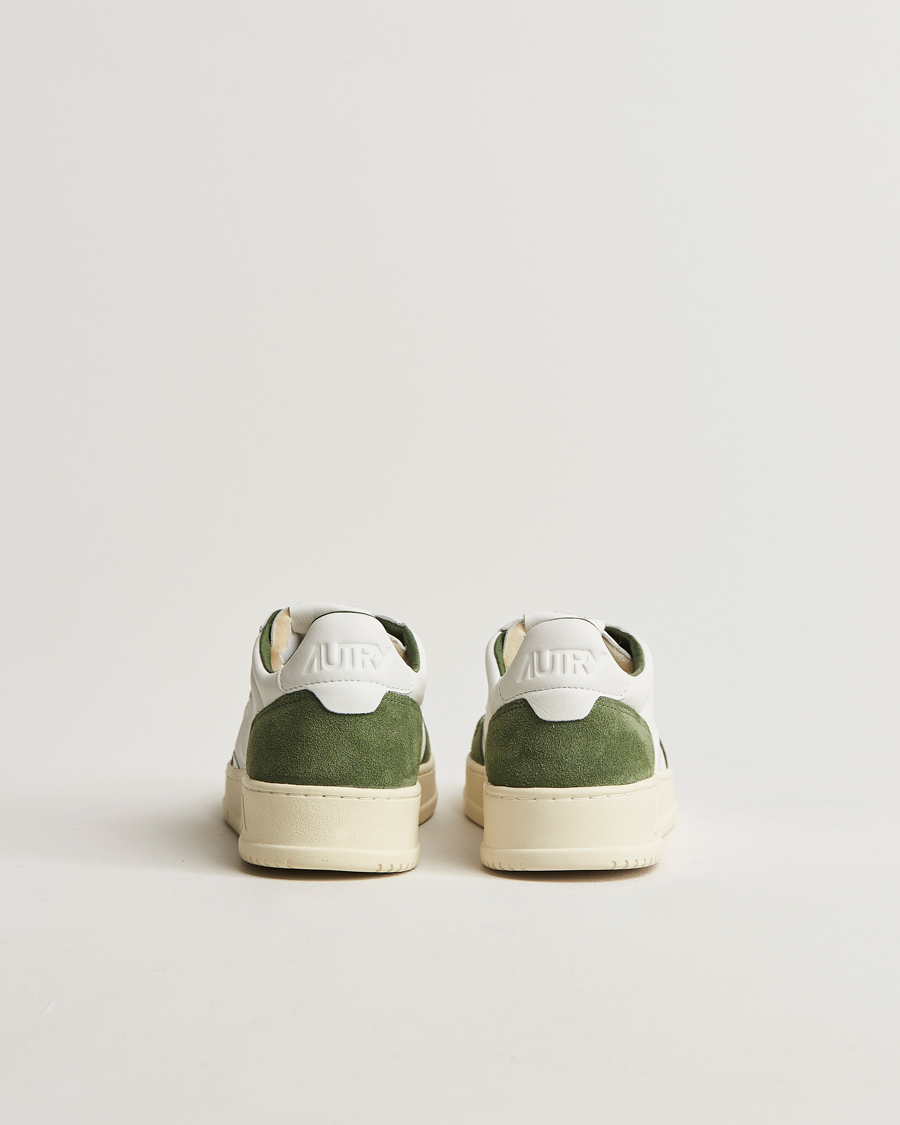Men | Autry Medalist Low Super Soft Goat Leather Sneaker White/Green | Autry | Medalist Low Super Soft Goat Leather Sneaker White/Green