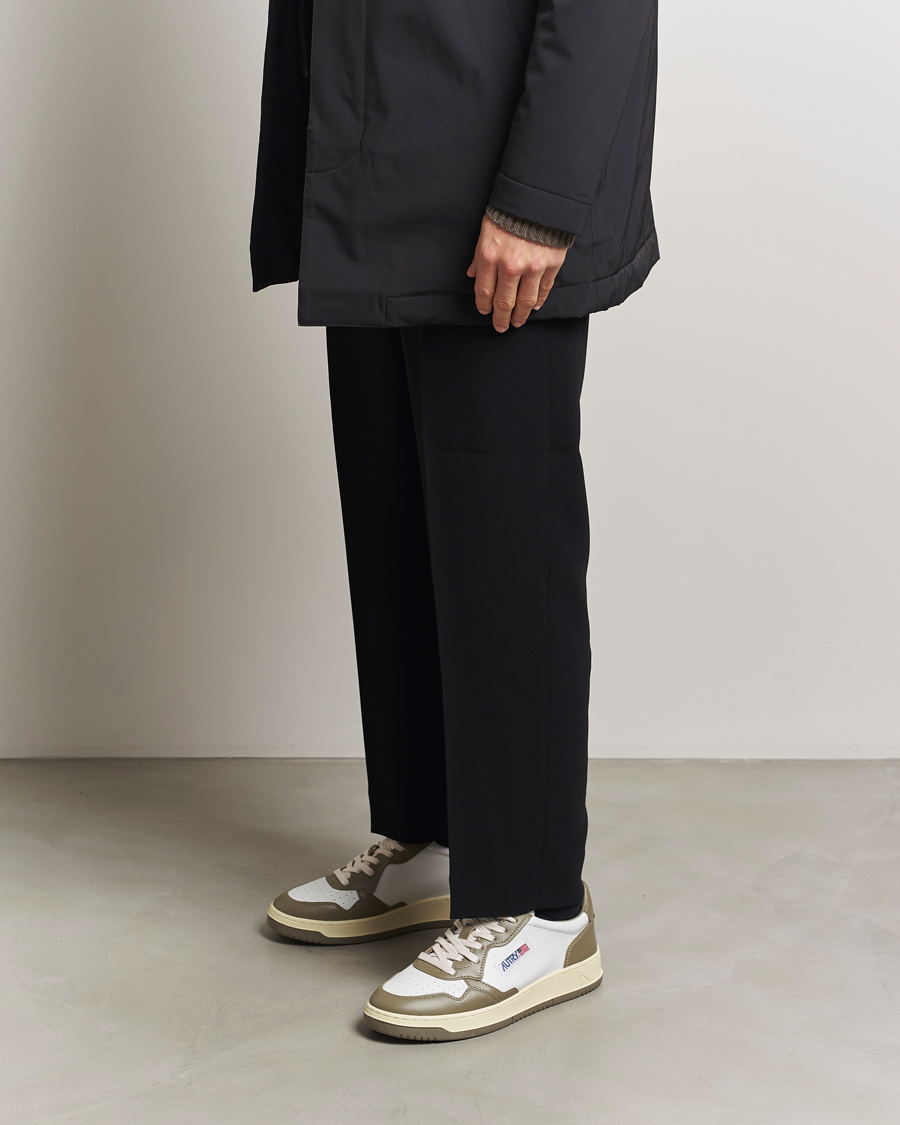 Men | Autry Medalist Low Super Soft Leather Sneaker White/Covert Green | Autry | Medalist Low Super Soft Leather Sneaker White/Covert Green