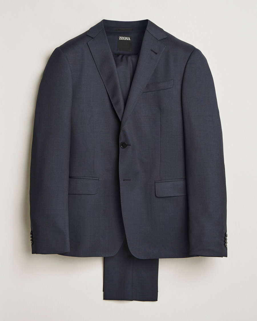 Men | Suits | Zegna | Tailored Wool Suit Navy