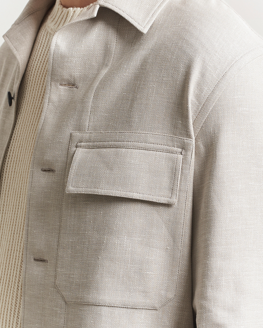 Men | Shirts | Zegna | Wool/Linen Shirt Jacket Beige