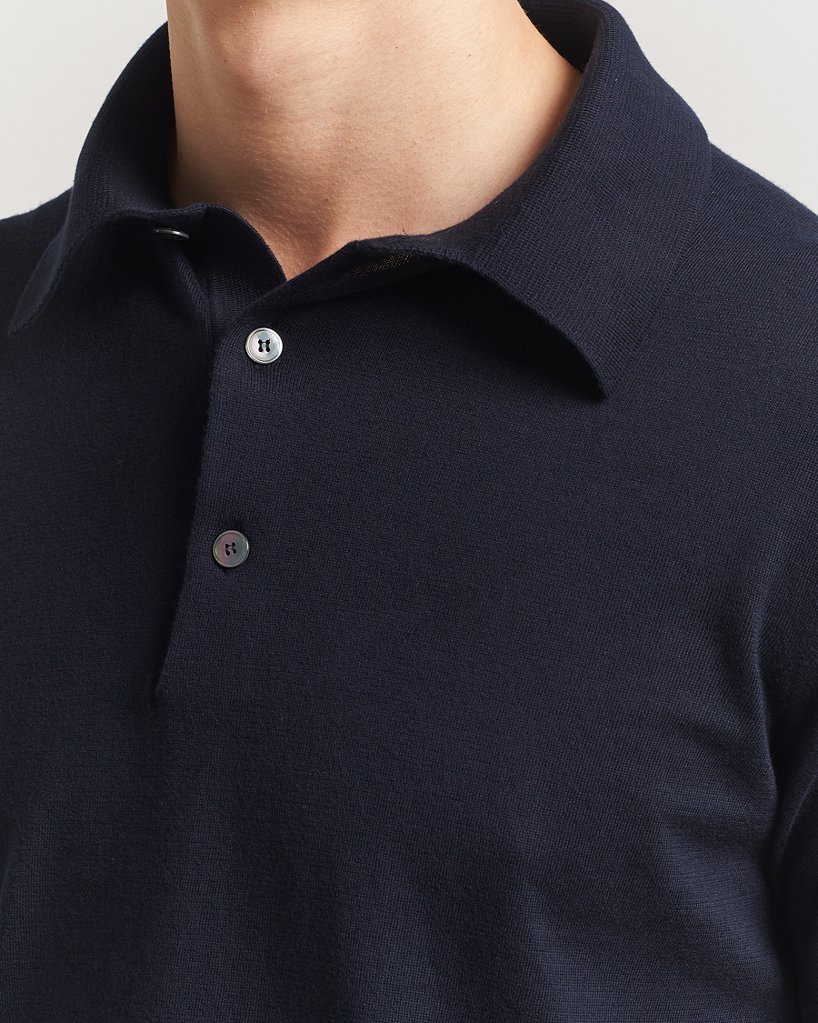 Men | Sweaters & Knitwear | Zegna | Premium Cotton Knitted Polo Navy