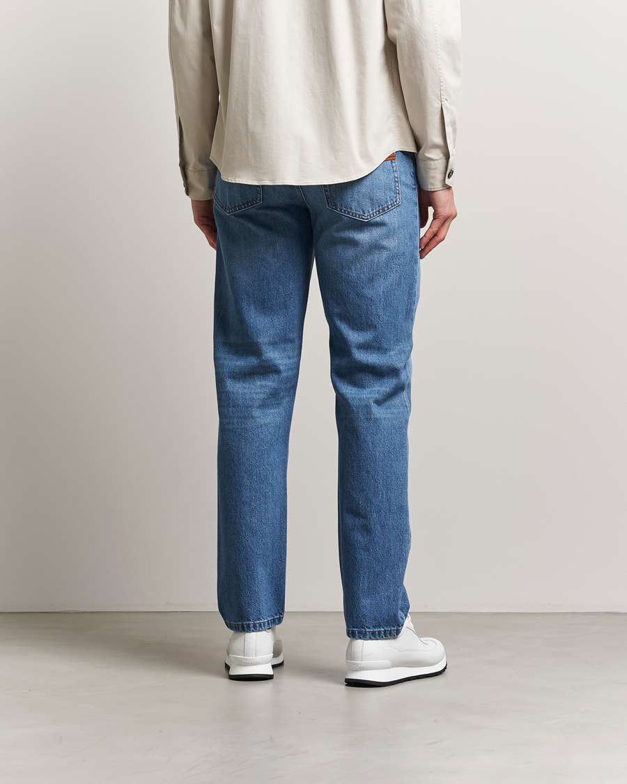 Zegna 5-Pocket Denim Jeans Medium Blue Wash at CareOfCarl.com
