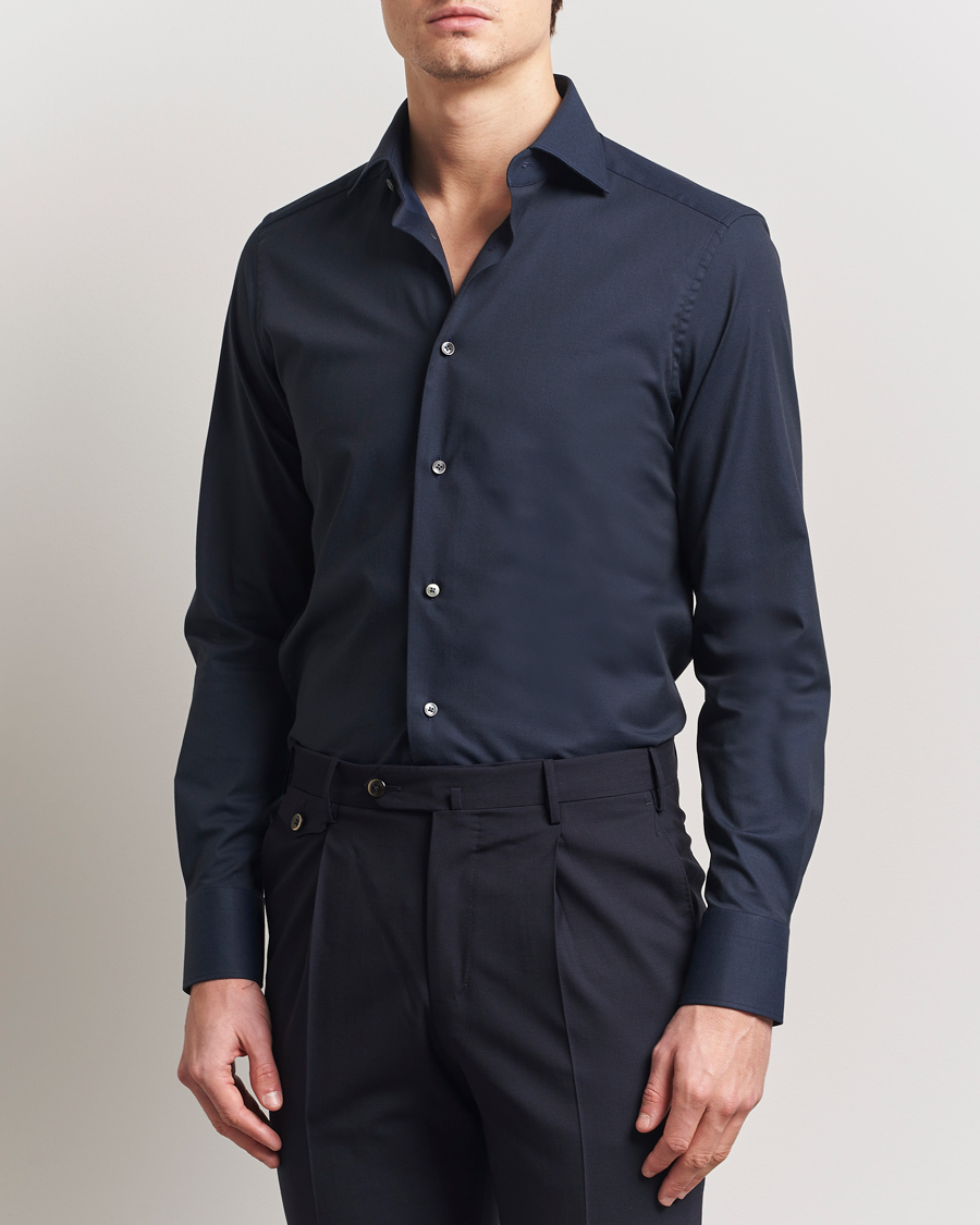 Zegna Slim Fit Stretch Cotton Dress Shirt Navy at CareOfCarl.com Zegna Slim Fit Stretch Cotton Dress Shirt Navy at CareOfCarl.com