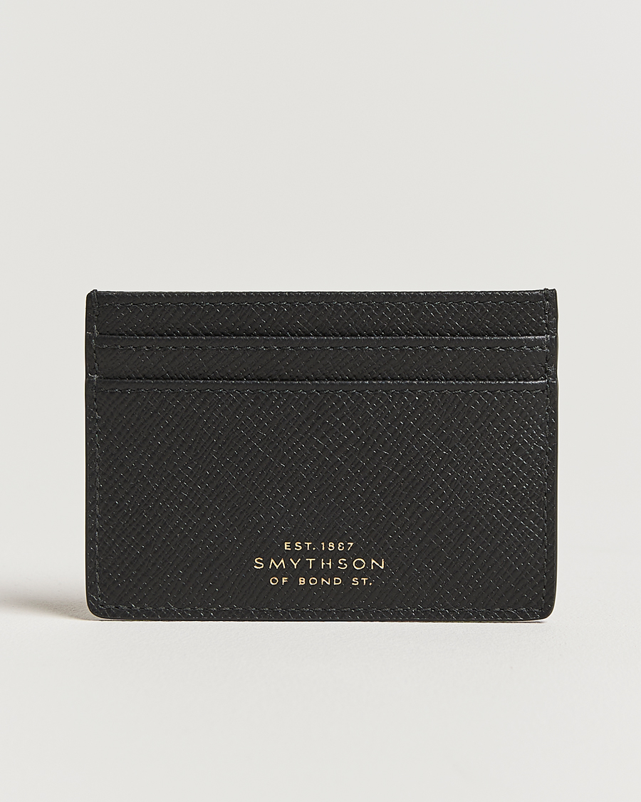 Men | Wallets | Smythson | Panama Flat Cardholder Black