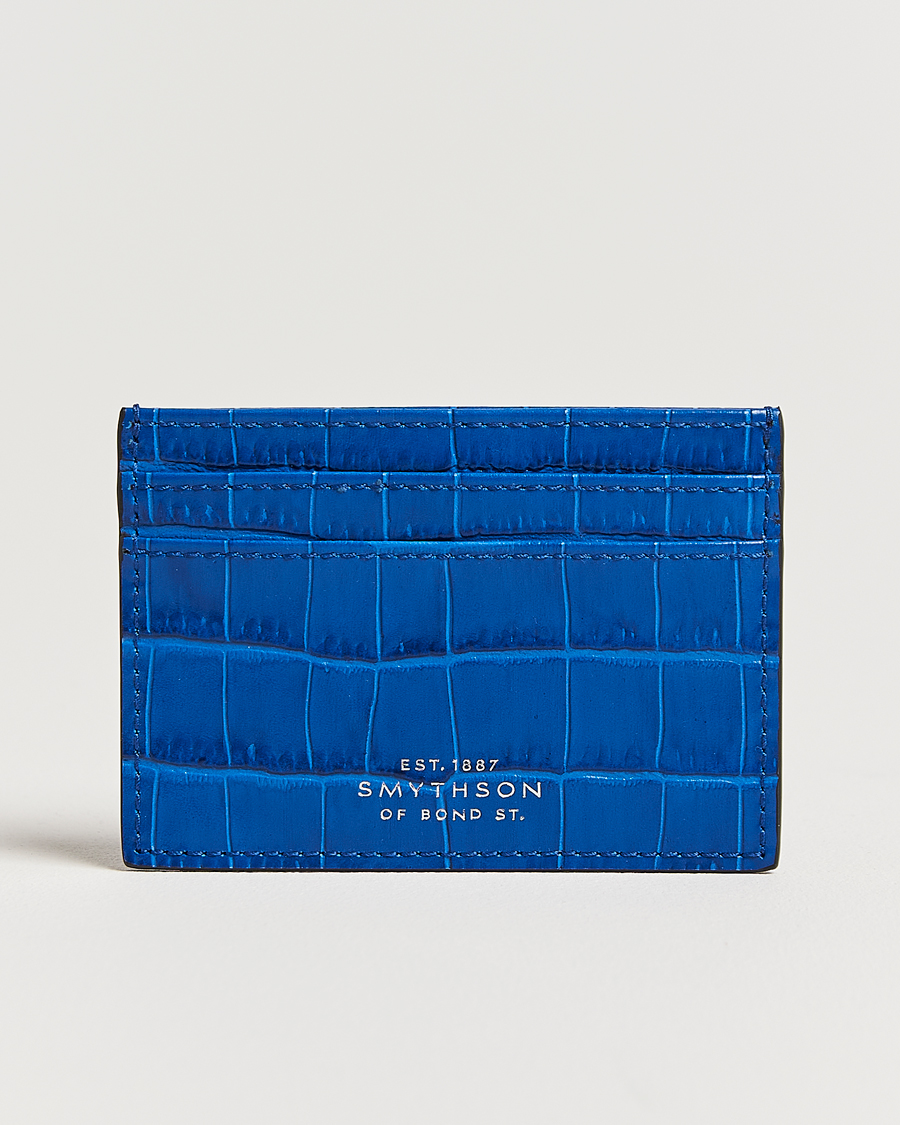 Men | Smythson Mara Flat Cardholder Cerulean | Smythson | Mara Flat Cardholder Cerulean