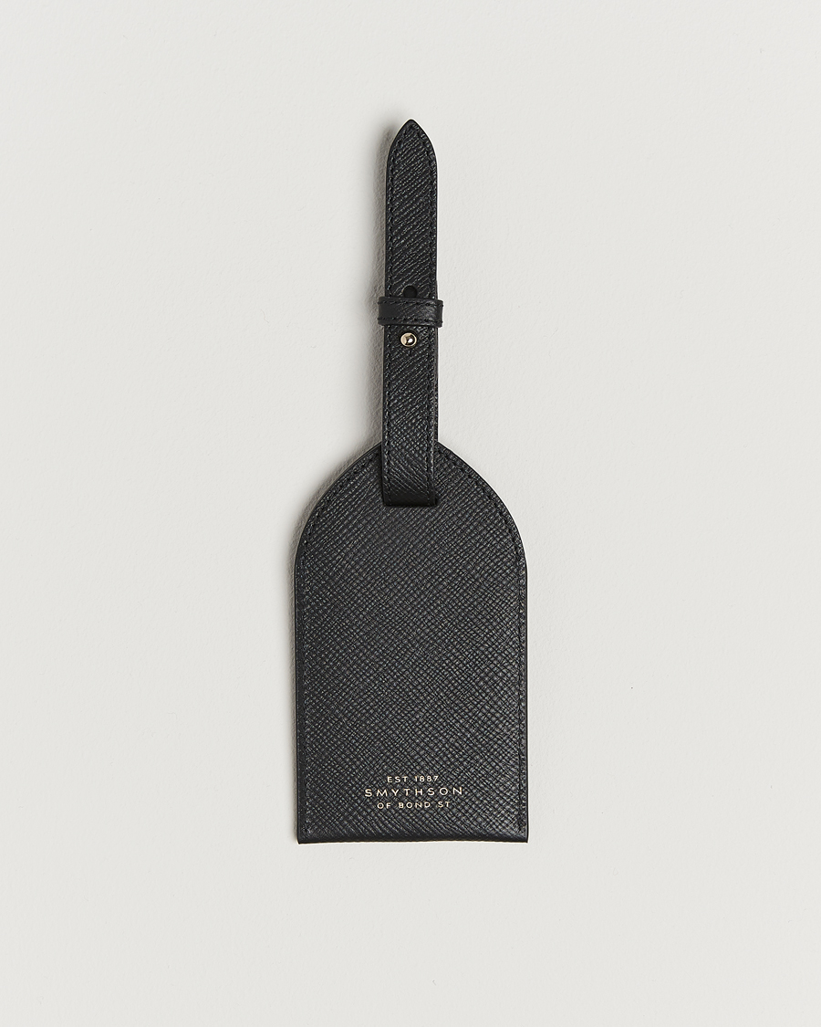 Men | Home | Smythson | Panama Luggage Tag Black