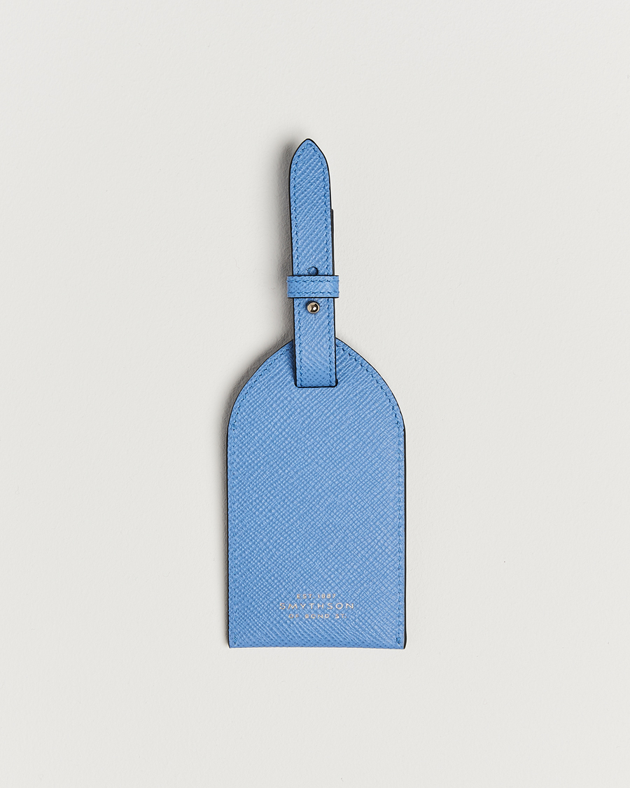 Men | Home | Smythson | Panama Luggage Tag Nile Blue
