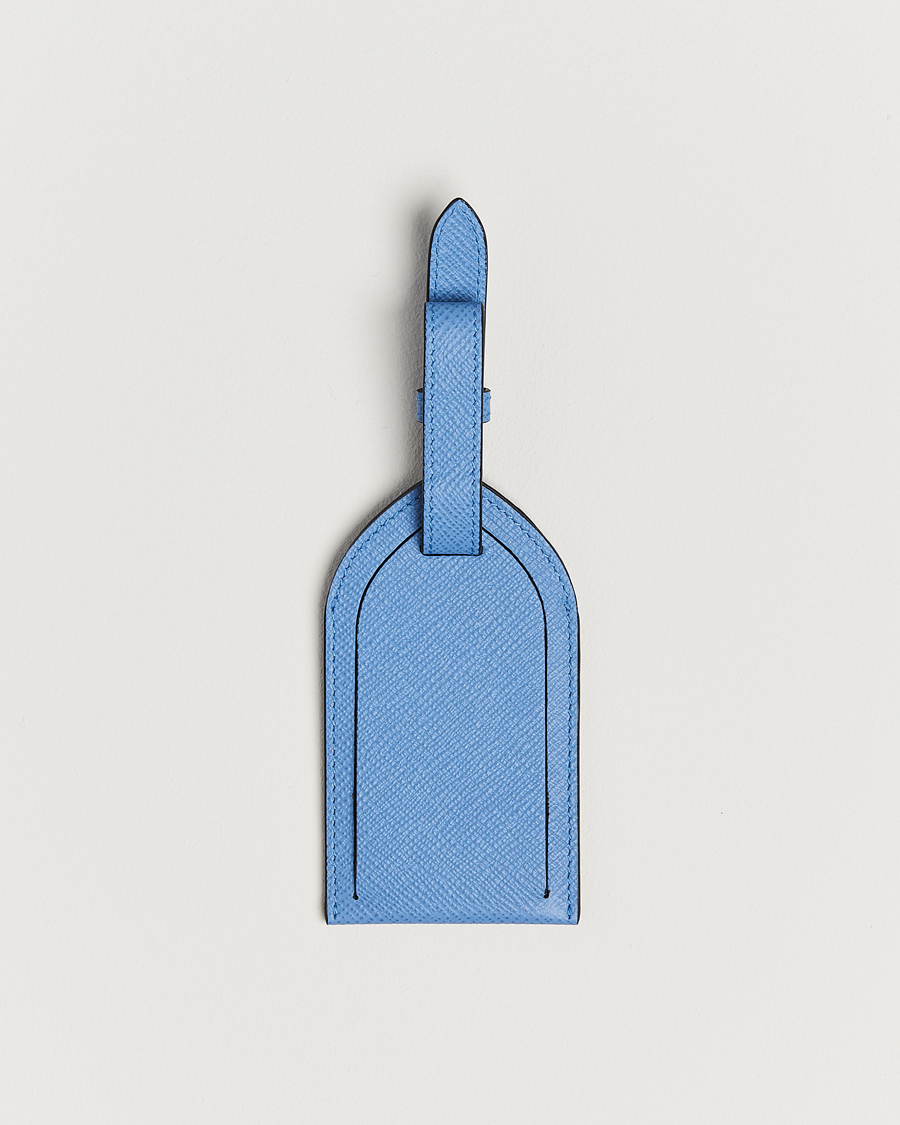 Men | Home | Smythson | Panama Luggage Tag Nile Blue