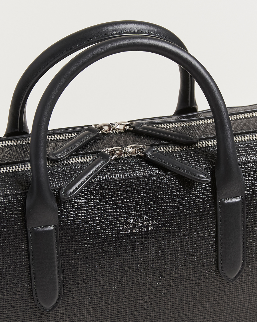 Men | Bags | Smythson | Panama Large Lightweight Briefcase Black