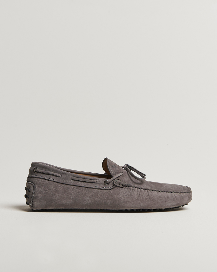 Men | Tod's Lacetto Gommino Carshoe Dark Grey Nubuck | Tod's | Lacetto Gommino Carshoe Dark Grey Nubuck
