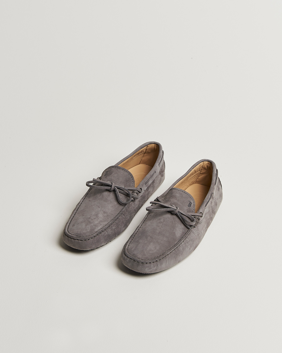 Men | Tod's Lacetto Gommino Carshoe Dark Grey Nubuck | Tod's | Lacetto Gommino Carshoe Dark Grey Nubuck