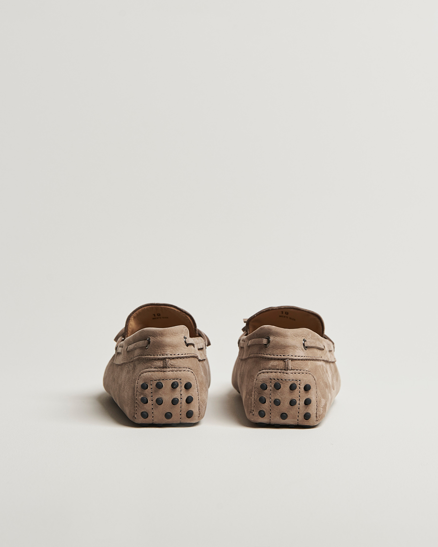Men | Tod's Lacetto Gommino Carshoe Taupe Nubuck | Tod's | Lacetto Gommino Carshoe Taupe Nubuck