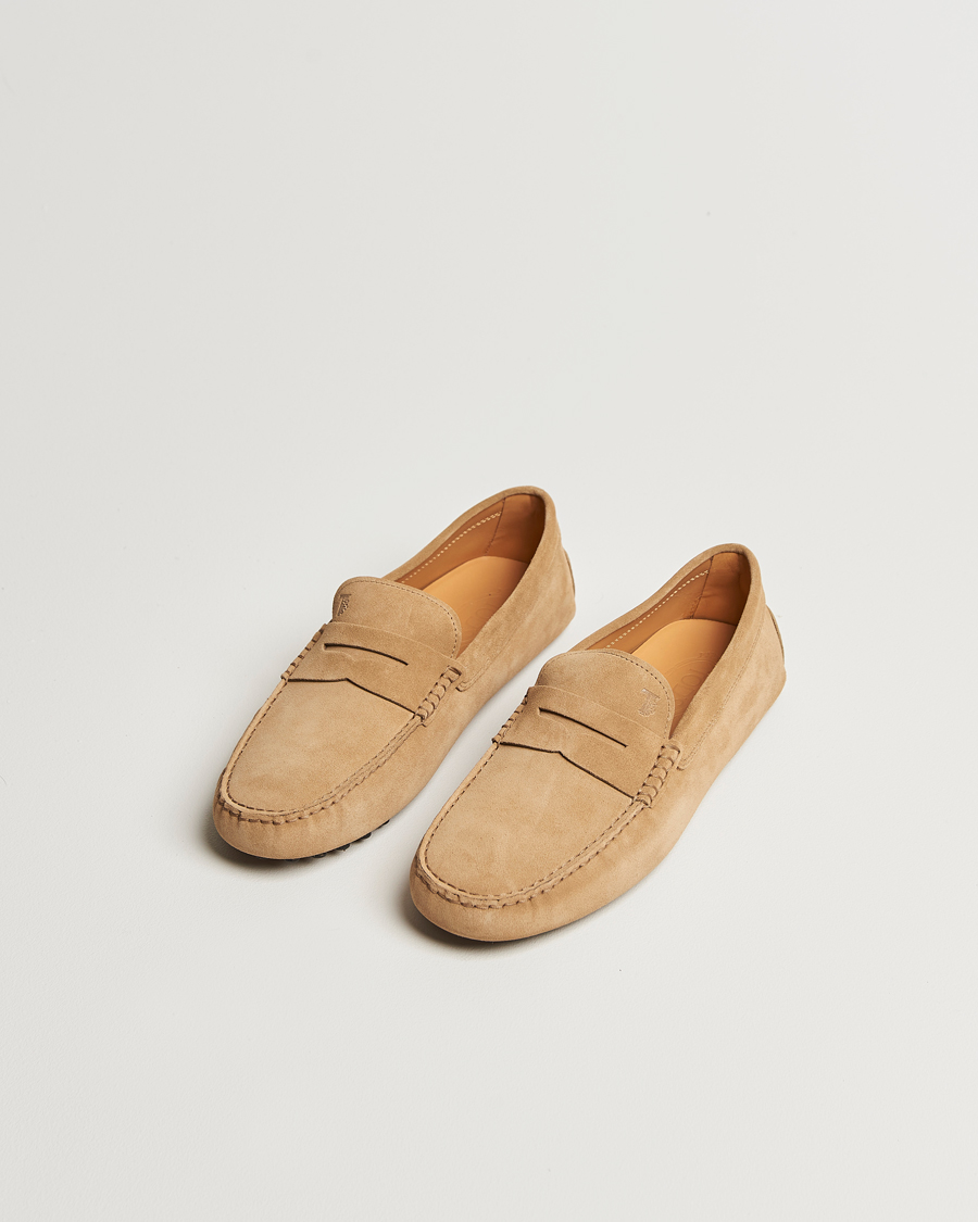 Men | Tod's Gommino Carshoe Beige Suede | Tod's | Gommino Carshoe Beige Suede