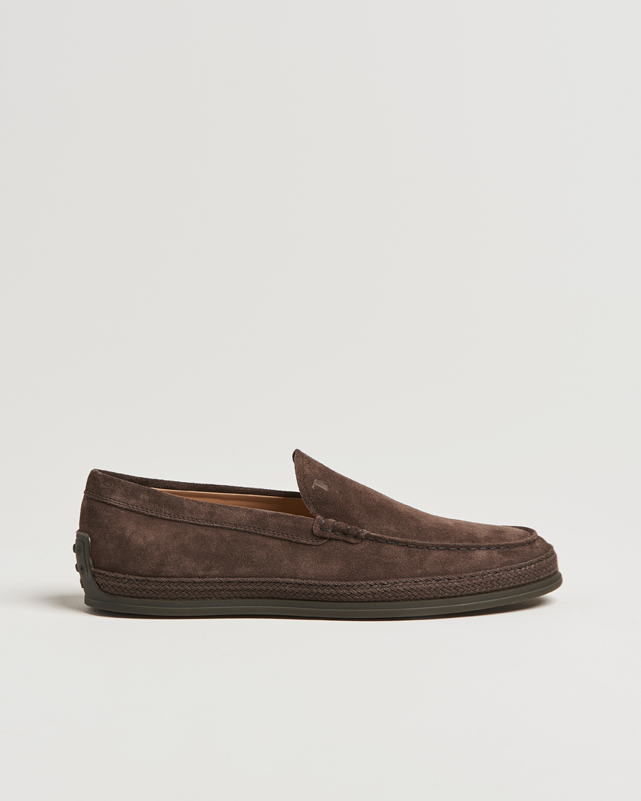Men | Tod's Raffia Loafer Dark Brown Suede | Tod's | Raffia Loafer Dark Brown Suede