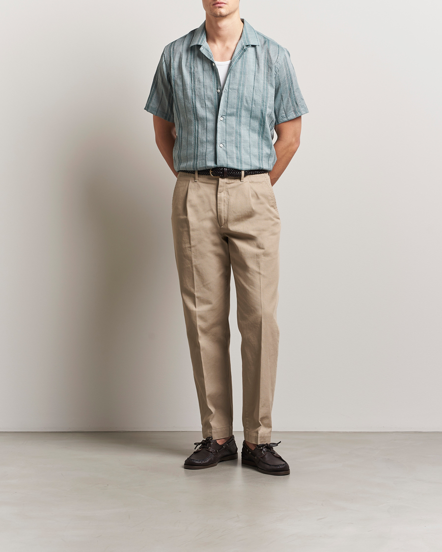 Men | Shirts | Gitman Vintage | Japanese Dobby Camp Shirt Green