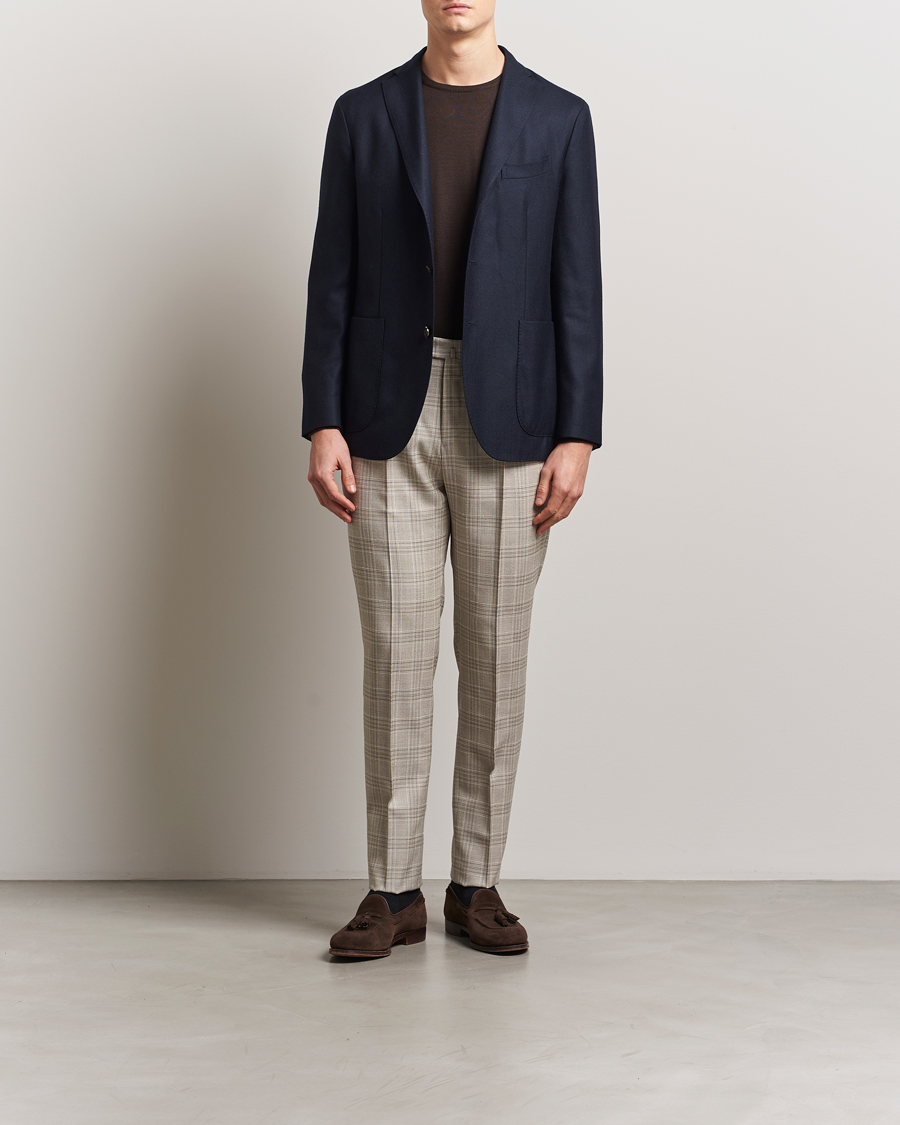 Men | Trousers | PT01 | Gentleman Fit Check Wool Trousers Beige