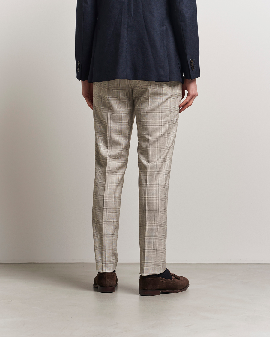 Men | Trousers | PT01 | Gentleman Fit Check Wool Trousers Beige
