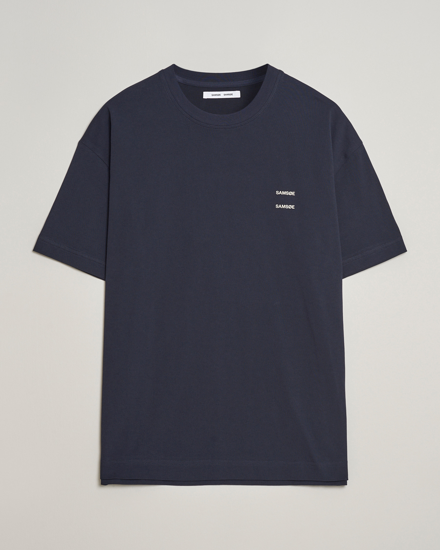 Men | T-Shirts | Samsøe Samsøe | Joel Organic Cotton T-Shirt Salute Navy