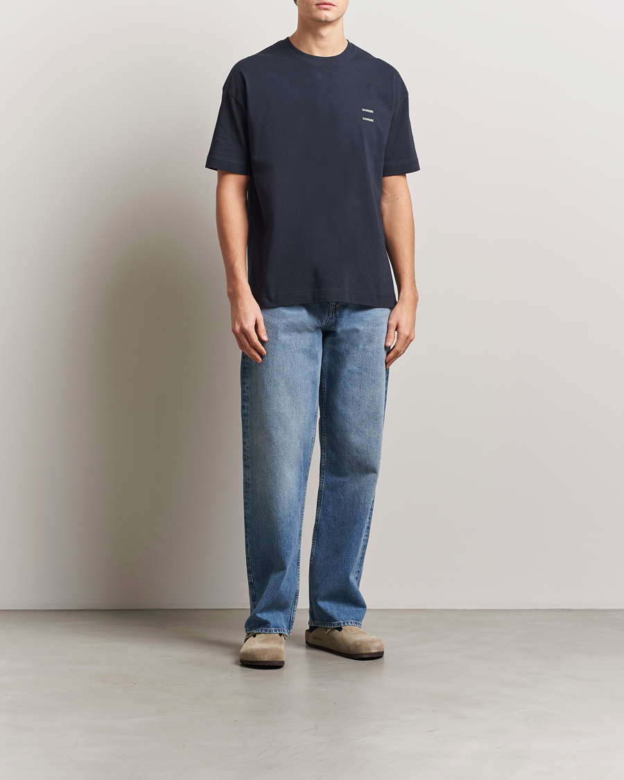Men | T-Shirts | Samsøe Samsøe | Joel Organic Cotton T-Shirt Salute Navy