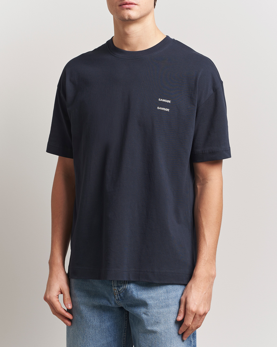Men | T-Shirts | Samsøe Samsøe | Joel Organic Cotton T-Shirt Salute Navy
