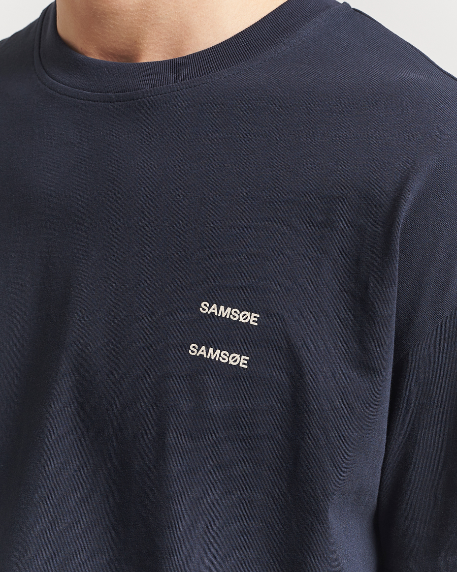 Men | T-Shirts | Samsøe Samsøe | Joel Organic Cotton T-Shirt Salute Navy