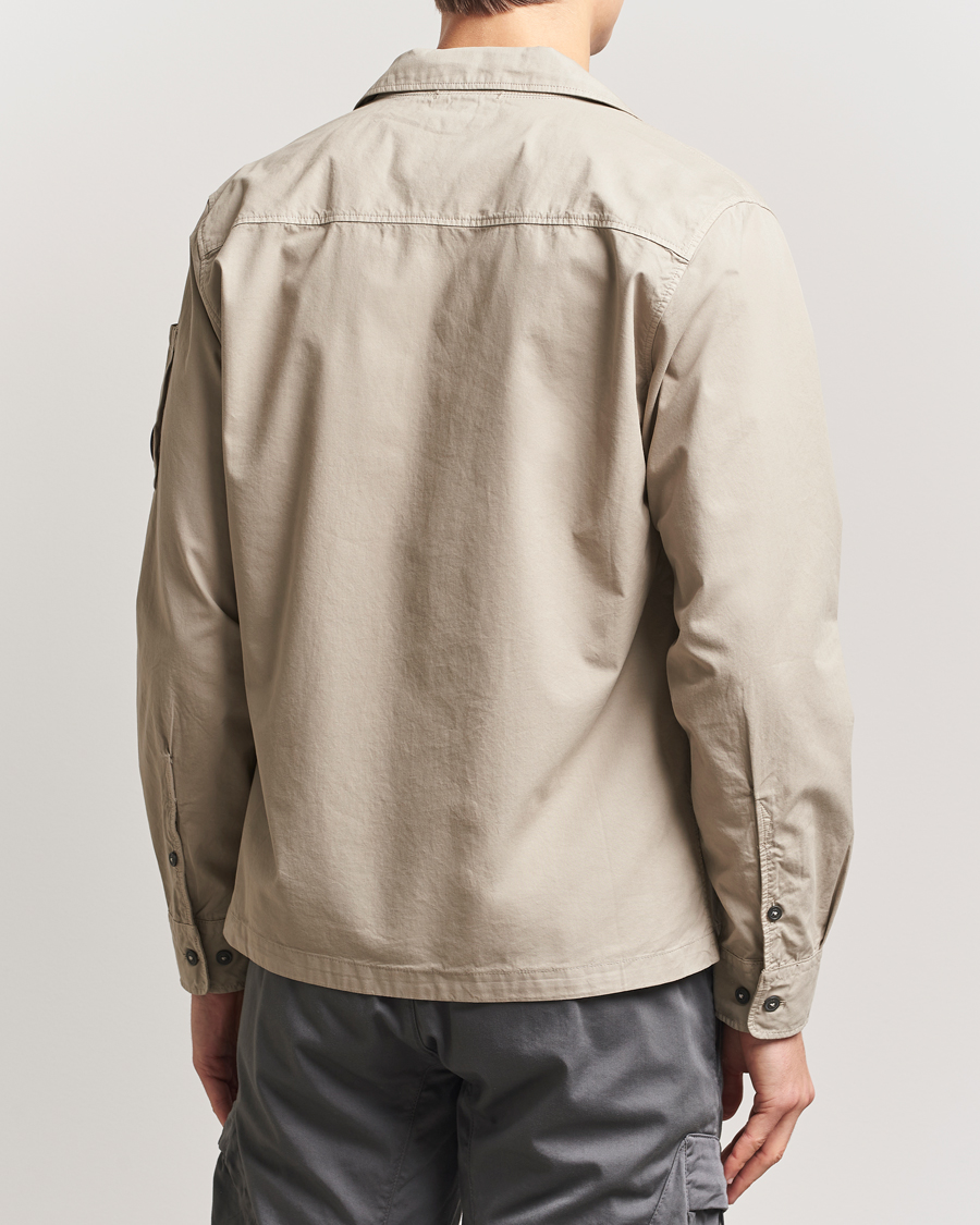 Men | Shirts | C.P. Company | Garment Dyed Gabardine Zip Shirt Jacket Beige