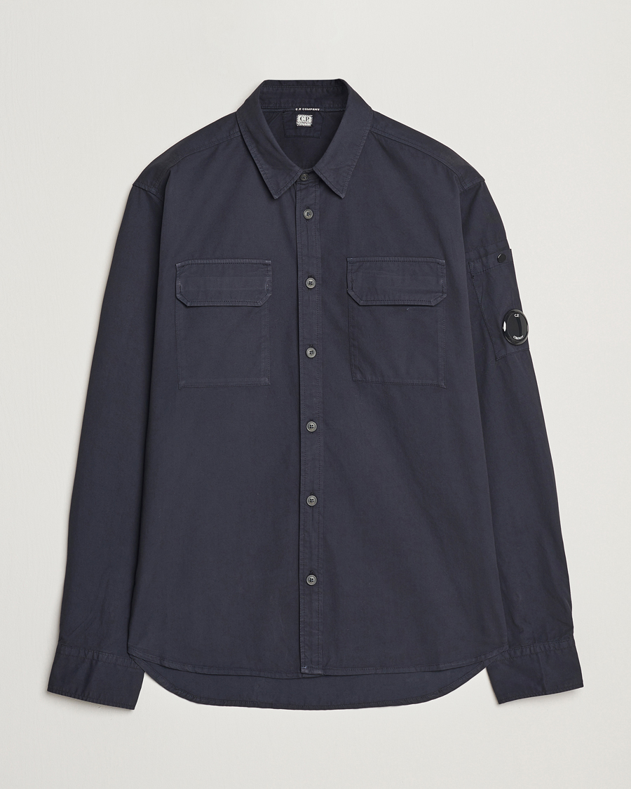 Men | Shirts | C.P. Company | Organic Gabardine Pocket Shirt Navy