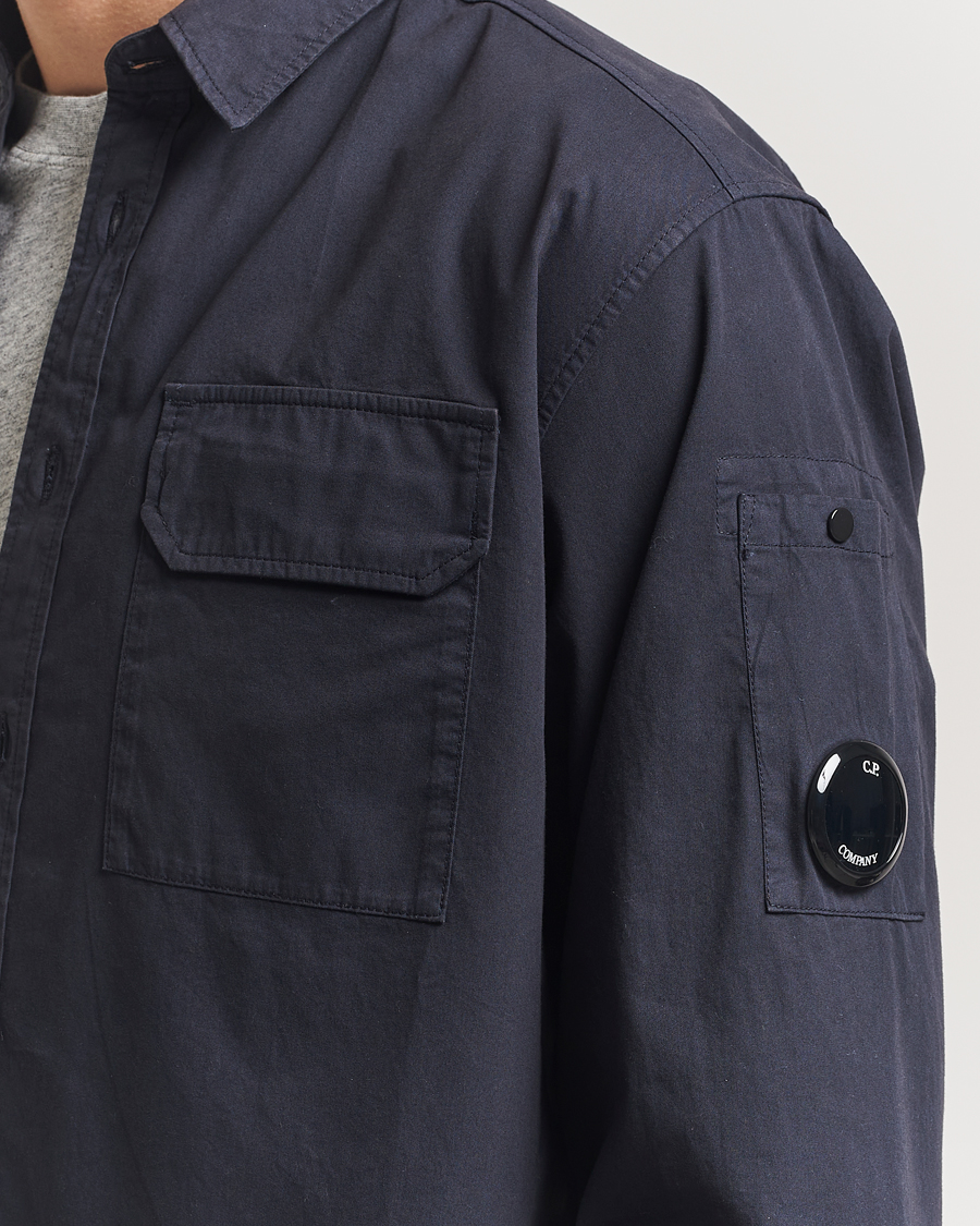 Men | Shirts | C.P. Company | Organic Gabardine Pocket Shirt Navy