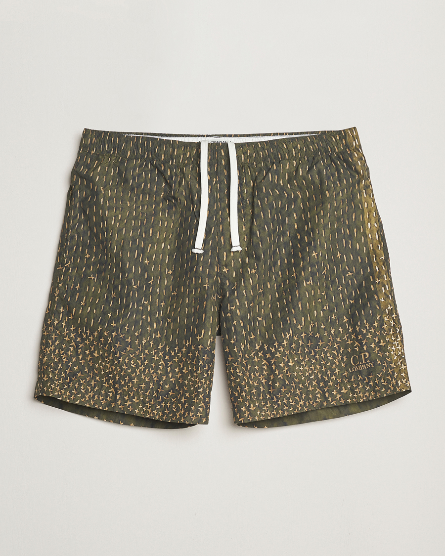 Men | Swimwear | C.P. Company | Sashiko Print Swimshorts Green
