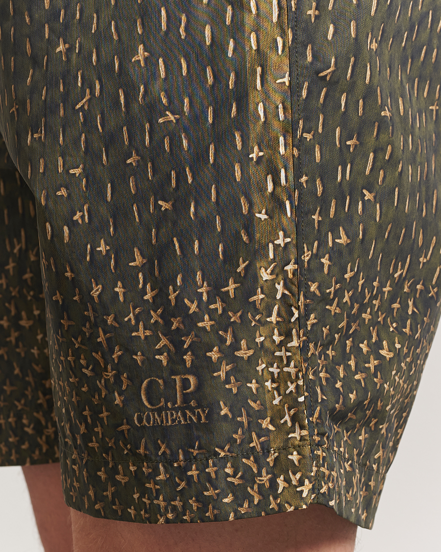 Men | Swimwear | C.P. Company | Sashiko Print Swimshorts Green